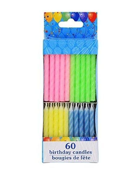 Cake Decorating Supplies Birthday Candles- (60- Pastel) - Pastel - CN184R6KN8Z $7.87