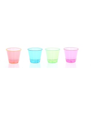 Tableware 48ct Neon Shot Glasses 1oz Plastic Bright Party Cups Wine Liquor Bar Catering - CJ12G8HNBZV $11.36