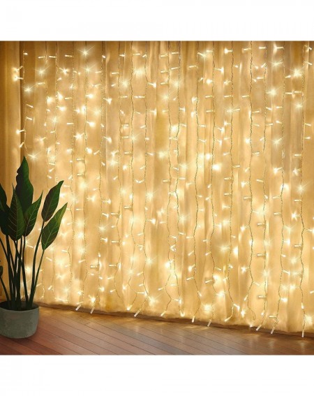 Indoor String Lights Curtain Lights- Upgrade LED Window Fairy Lights 8 Lighting Modes- Window Icicle Xmas String Lights for D...