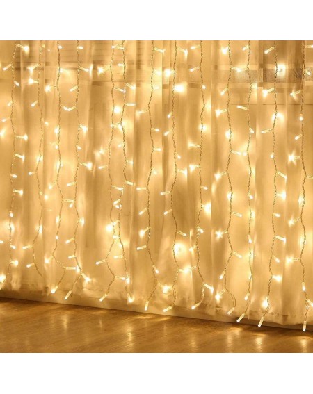 Indoor String Lights Curtain Lights- Upgrade LED Window Fairy Lights 8 Lighting Modes- Window Icicle Xmas String Lights for D...