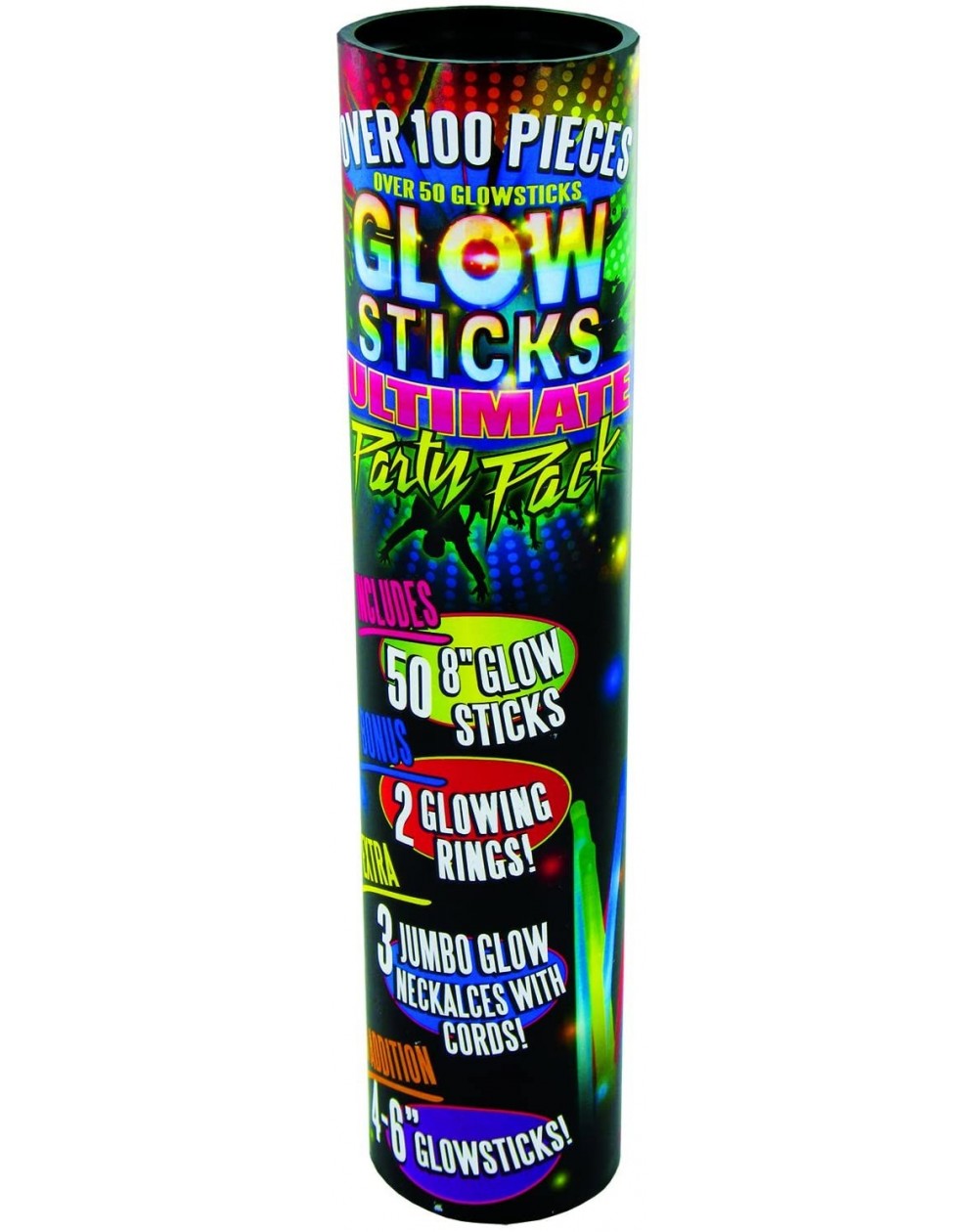 Party Favors Glow Stick Tube Pack (100-Piece)- Multicolor (ULT-GLO) - Multicolor - CN11FE5NSN9 $10.19