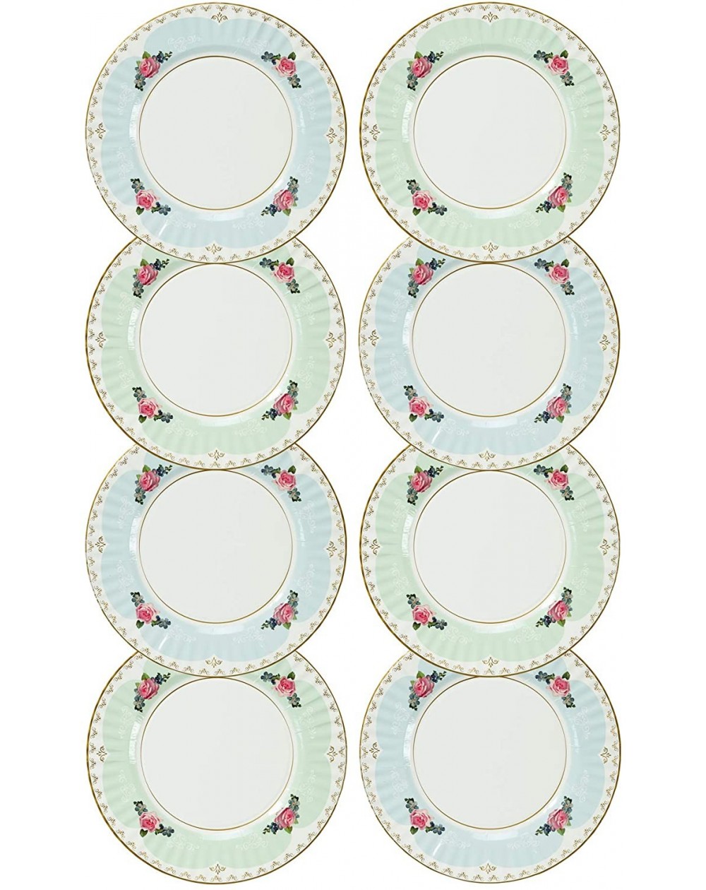 Tableware Truly Scrumptious Large Pastel Dinner Paper Plates for a Tea Party- Wedding or Birthday- Blue/Green - CY12BXWATPZ $...