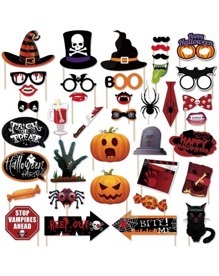 Photobooth Props Halloween Party Photo booth Face Props Party supplies (38 Pcs) - 38 Pcs - C619HN0MY4H $11.07
