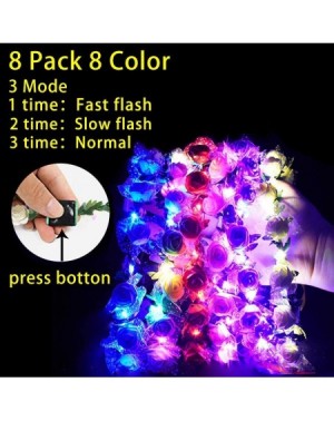 Favors LED Flower Headbands Crowns for Girls and Women Handmade Floral Wreath 10 LED Light Up Flowers Head Wreath Glow Access...