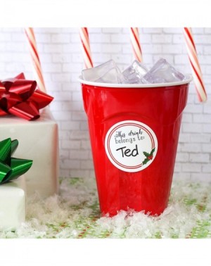 Favors Christmas Drink Markers - This Drink Belongs to - 40 Stickers - C018K5TMXXW $8.56