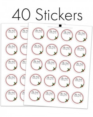 Favors Christmas Drink Markers - This Drink Belongs to - 40 Stickers - C018K5TMXXW $8.56