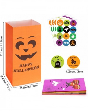 Party Favors Halloween Treats Bags Party Favors - 50 Pcs Kids Halloween Candy Bags for Trick or Treating + 60 Pcs Halloween S...