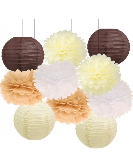 Tissue Pom Poms Fall Party Decorations/Harvest Decorations Tan Cream White Tissue Paper Pom Pom for Rustic Wedding Decoration...
