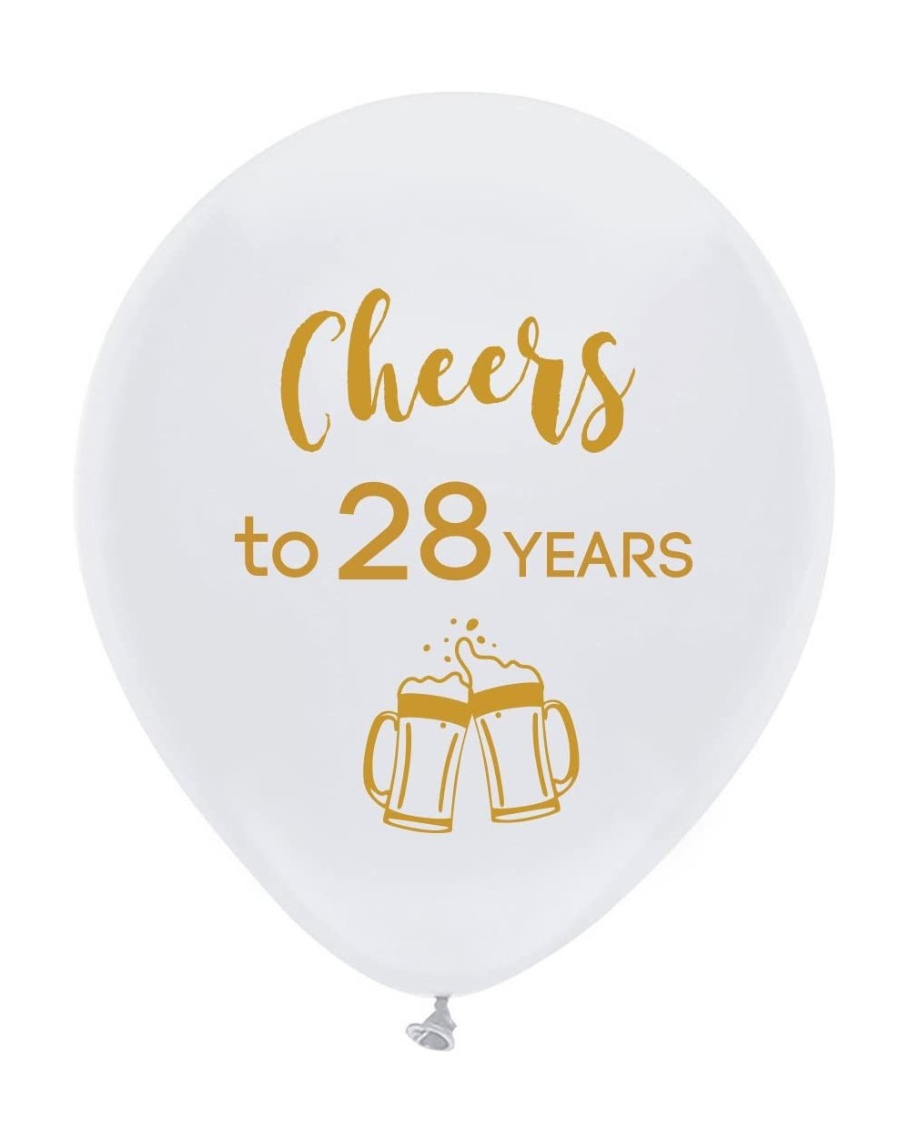 Balloons White cheers to 28 years latex balloons- 12inch (16pcs) 28th birthday decorations party supplies for man and woman -...