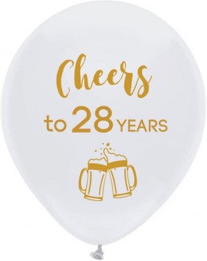 Balloons White cheers to 28 years latex balloons- 12inch (16pcs) 28th birthday decorations party supplies for man and woman -...