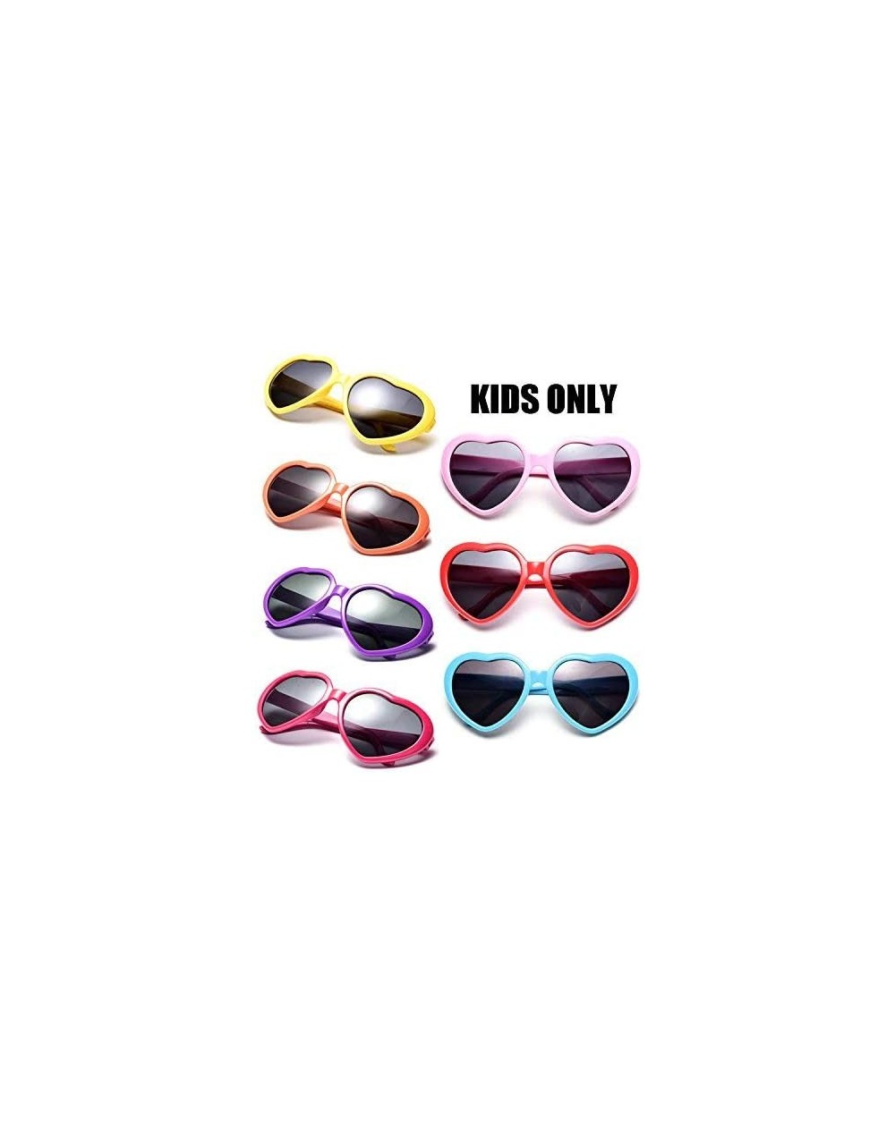 Party Favors Neon Colors Party Favor Supplies Wholesale Heart Sunglasses for Kids (7 Pack Mix) - 7 Pack Mix - C018EOOS5K0 $10.87