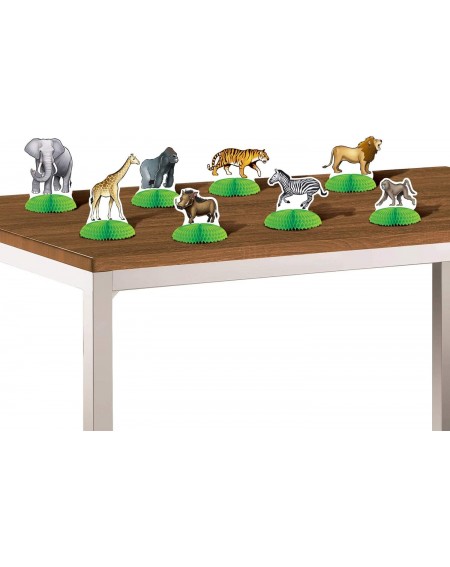Centerpieces Jungle Safari Animal Mini Centerpieces 16 Piece- 3"- 5.5"- Multicolored - C118GM534NZ $7.54