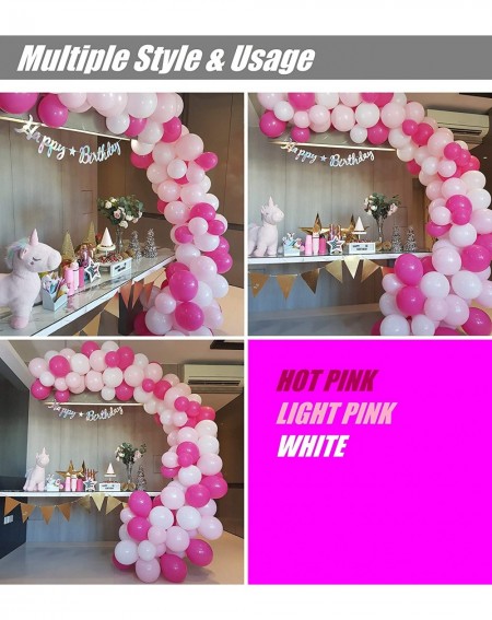 Balloons Pink Balloon Garland Arch Kit - 120 DIY Hot Pink- Light Pink- White- Gold Metallic and Confetti Latex Balloons for B...