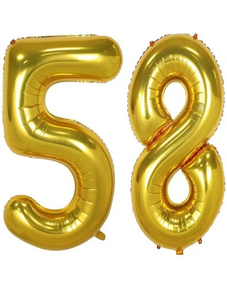 Balloons 40inch Gold Foil 58 Helium Jumbo Digital Number Balloons- 58th Birthday Decoration for Girls or Boys- sweet 58 Birth...