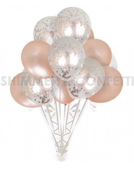 Balloons 15 Pack Large Rose Gold Confetti Balloons with 5 Pieces 36-inch Confetti-Filled Balloons- 5 Pieces 12-inch Confetti-...
