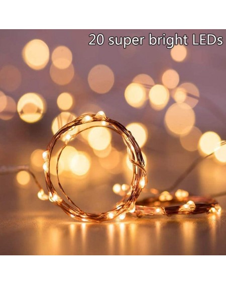 Outdoor String Lights LED Fairy Light String 10 Pack Micro 20 LED Battery Operated Silver Wire String Lights Mini Waterproof ...