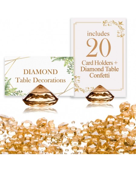 Party Games & Activities GOLD Diamond Table Number Holder & Place Card Holder (20 Pieces) and Diamond Table Confetti (with ov...