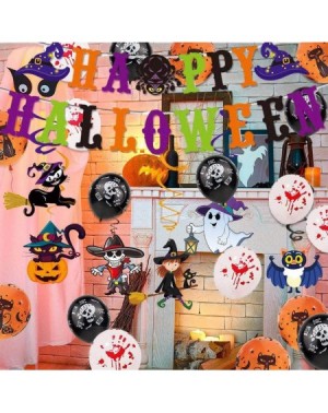 Banners Halloween Party Decoration Supplies- Happy Halloween Banner- Halloween Hanging Swirls- Latex Balloons-Photo Props- Ha...