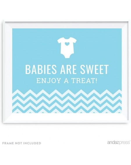 Favors Baby Blue Chevron Boy Baby Shower Collection- Party Sign- Babies are Sweet Enjoy a Treat- 8.5x11-inch- 1-Pack- Dessert...