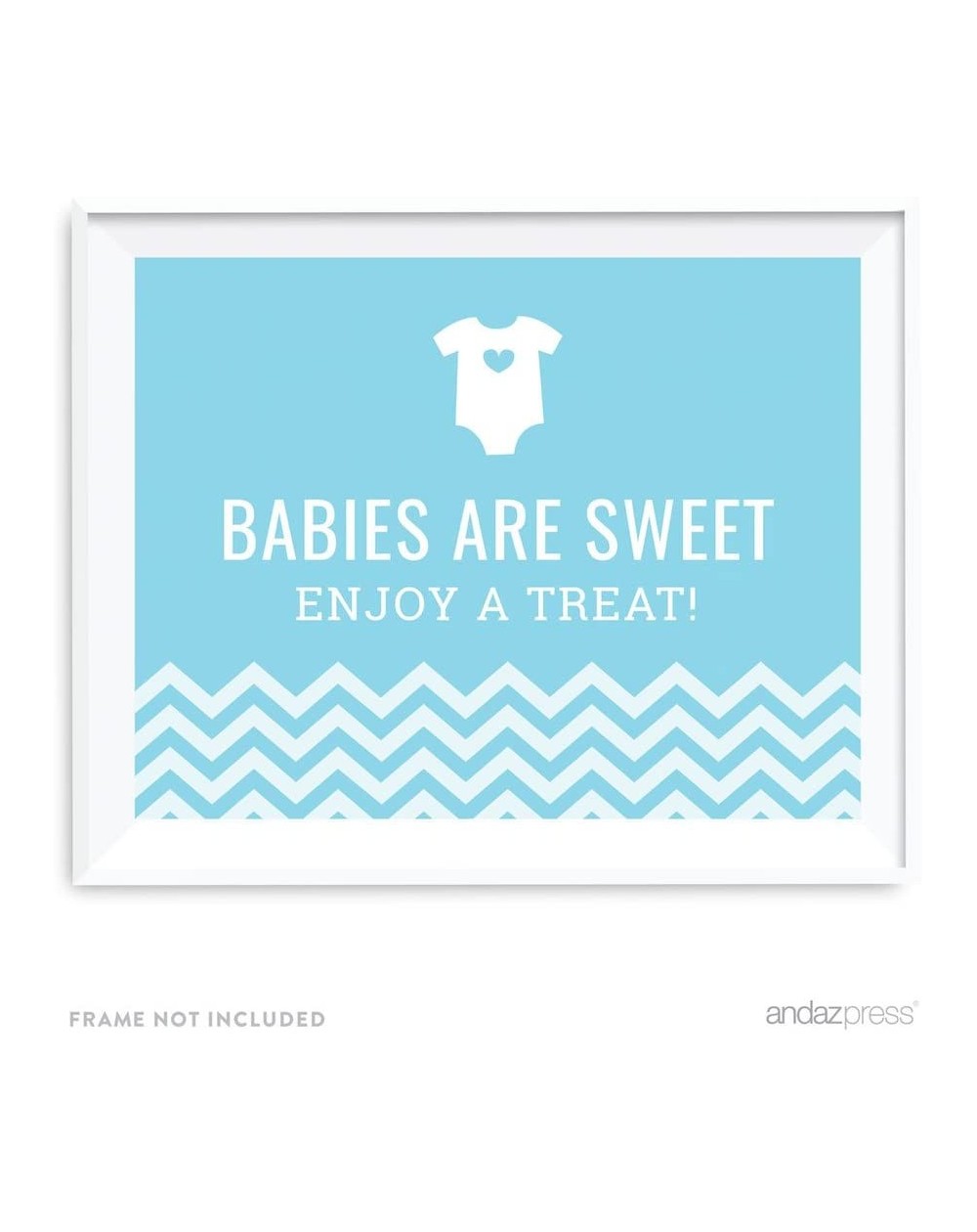 Favors Baby Blue Chevron Boy Baby Shower Collection- Party Sign- Babies are Sweet Enjoy a Treat- 8.5x11-inch- 1-Pack- Dessert...