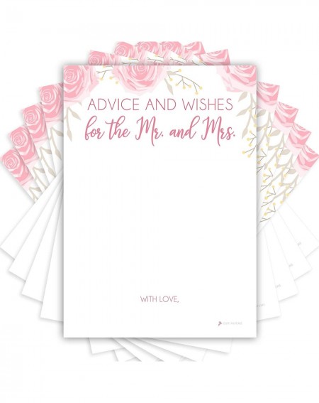 Guestbooks Wedding Advice Cards - Floral - Well Wishes to Bride & Groom - Guest Book Alternative - Bridal Showers Games and D...