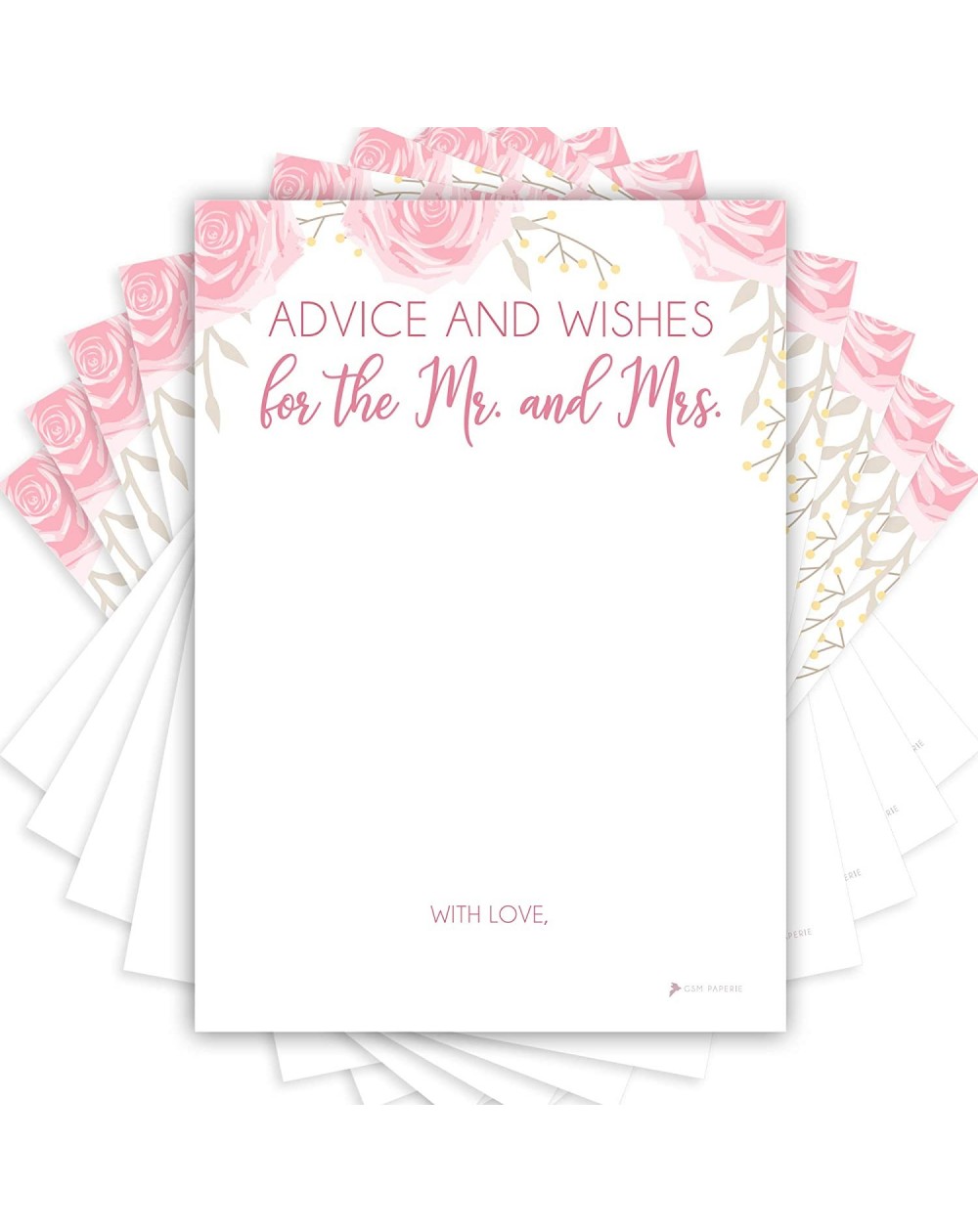 Guestbooks Wedding Advice Cards - Floral - Well Wishes to Bride & Groom - Guest Book Alternative - Bridal Showers Games and D...