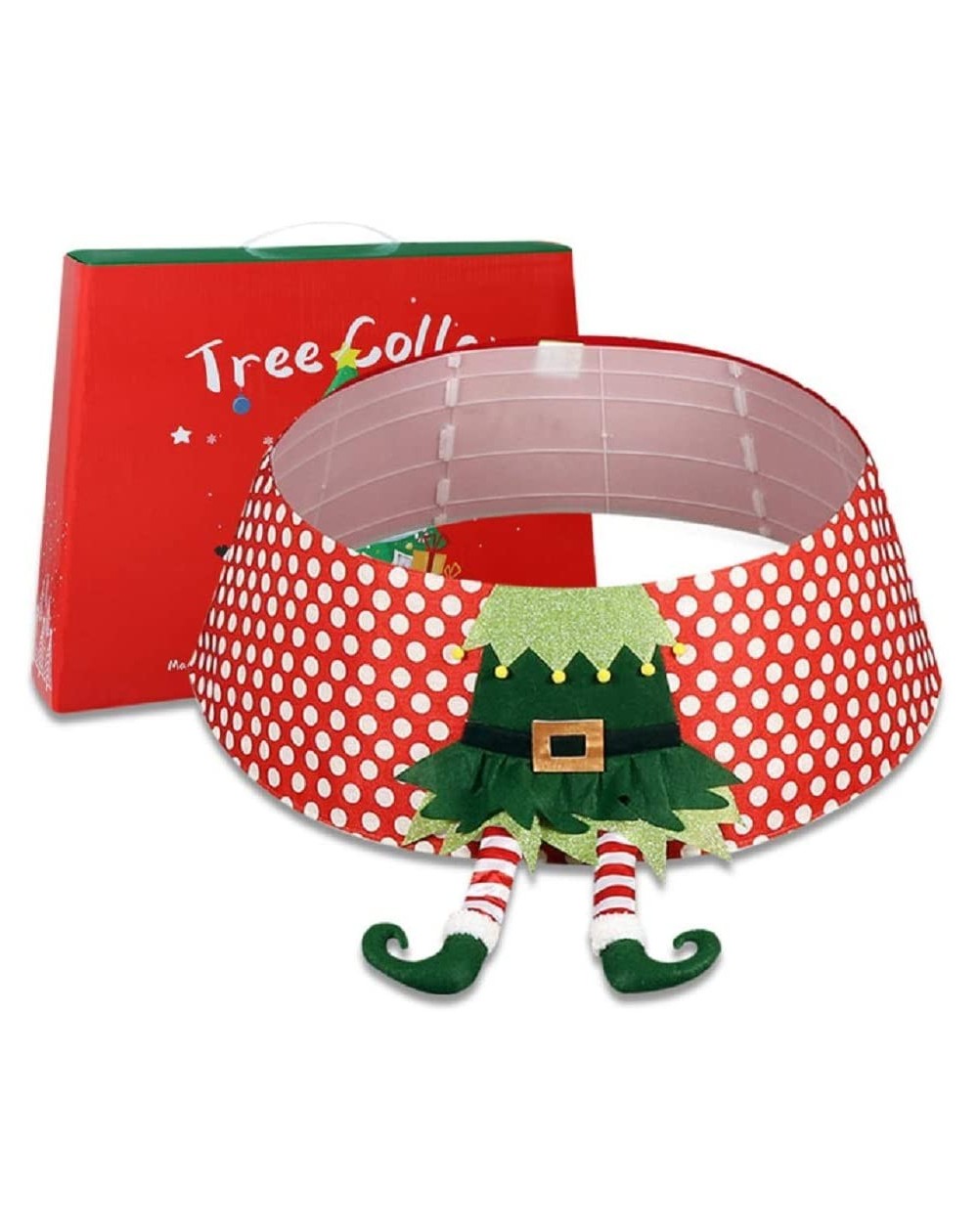 Tree Skirts Christmas Tree Skirt 3D Santa Claus and Snowman with Gift Box- Merry Christmas Tree Skirts Retro and Classics Des...