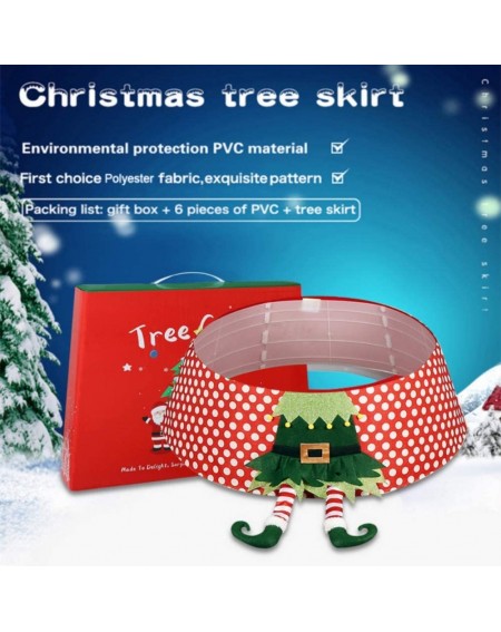 Tree Skirts Christmas Tree Skirt 3D Santa Claus and Snowman with Gift Box- Merry Christmas Tree Skirts Retro and Classics Des...