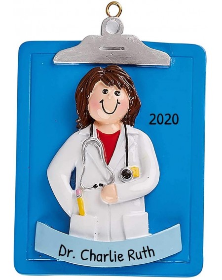 Ornaments Personalized Clipboard Doctor Christmas Tree Ornament 2020 - Care Practitioner Uniform Coworker New Job MD Professi...