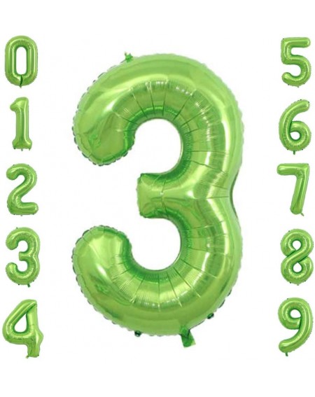 Balloons 3th Birthday Number Balloons- Large Number 3 Balloon- Green Party Decorations - Green 3 - C818XI7AC3E $17.40