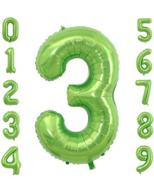 Balloons 3th Birthday Number Balloons- Large Number 3 Balloon- Green Party Decorations - Green 3 - C818XI7AC3E $7.33