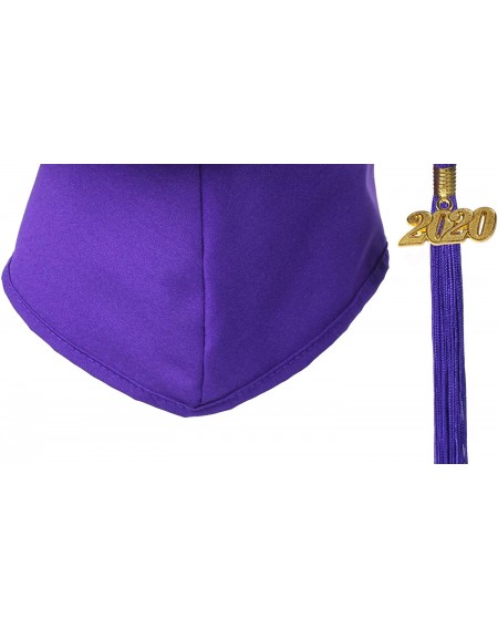 Hats Unisex Matte Graduation Cap and Tassel- Free 2020 Year Charm- Available in 12 Colors - Purple - CS12O2SHOGB $14.32