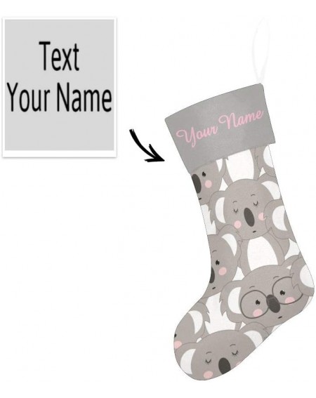 Stockings & Holders Christmas Stocking Custom Personalized Name Text Cute Koala Bear for Family Xmas Party Decor Gift 17.52 x...