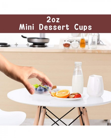 Tableware 50 PCS Mini Dessert Plates- 3-1/8 x 2-5/8 Inches Clear Disposable Plastic Tray- Perfect for Party or holidays - C01...
