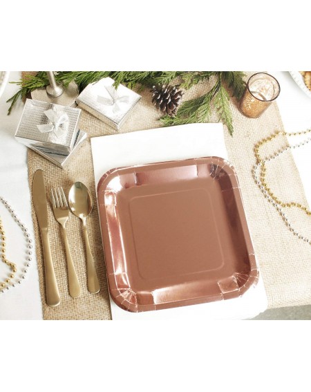 Tableware Rose Gold Party Supplies- Pink Paper Plates (9 x 9 In- 48-Pack) - CP18H66Y6OQ $16.40