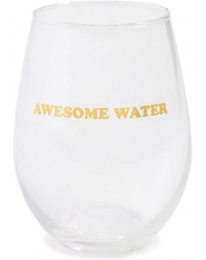 Favors Slant Collections Stemless Wine Glass- 20-Ounce- Awesome Water - Awesome Water - CA18CC739LR $16.87