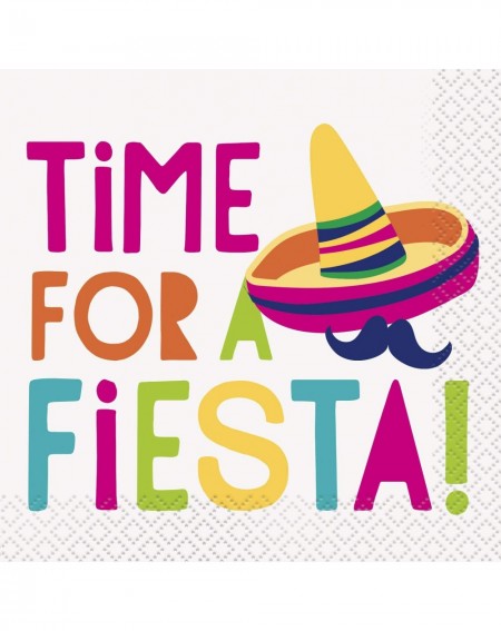 Party Packs Mexican Fiesta Party Supplies - Cocktail Napkin Variety Pack - 4 Different Styles - C518OELR99D $14.33