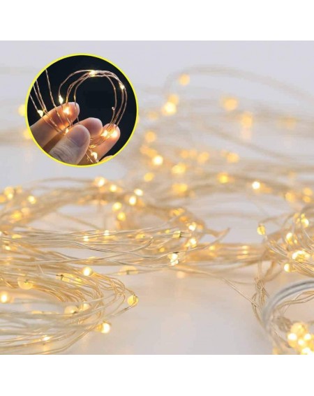 Indoor String Lights 100LED 33ft Fairy Lights USB Powered-Twinkling Frequency Adjustable Copper Wire String Lights with multi...