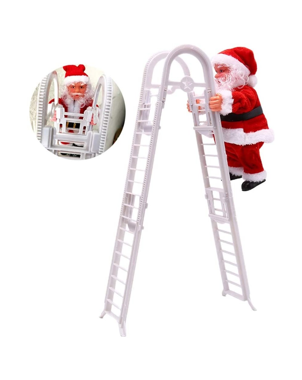 Ornaments Santa Climbing Ladder Christmas Decoration Electric Santa Claus Climbing Rope Ladder- Christmas Super Climbing Sant...