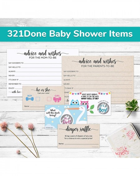 Invitations Gender Reveal Scratch Off Cards (Set of 25) for Baby Announcement - Stork with Bundle Baby Shower- 3.5" x 2"- Boy...