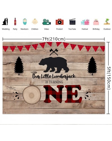 Banners 7×5ft Boys 1st Birthday Lumberjack Party Backdrop Wooden Adventure Tribal Buffalo Winter Kids Backdrop for Photograph...