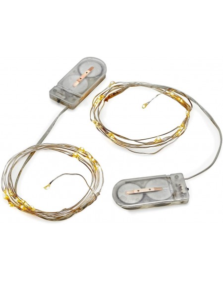 Indoor String Lights LED String Lights- 6 ft- Silver Wire- Warm White- Battery Powered (2 Pack) - CO12K1XDA4J $9.92