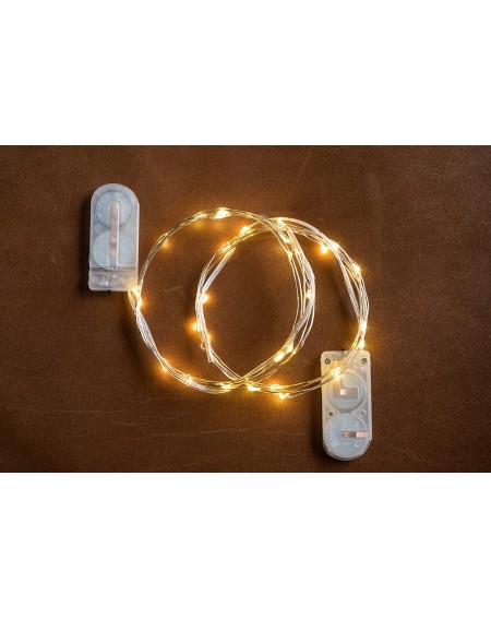 Indoor String Lights LED String Lights- 6 ft- Silver Wire- Warm White- Battery Powered (2 Pack) - CO12K1XDA4J $9.92
