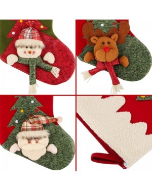 Stockings & Holders Christmas Stockings- 18 inches Large Family Christmas Stockings Set of 3 Character Santa- Snowman- Reinde...