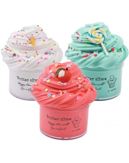 Favors 3 Pack Cup Cake Slime Kits-Super Soft-Stretchy and Non Sticky Sensory-Stress Relief Toys-DIY Educational Game for Kids...