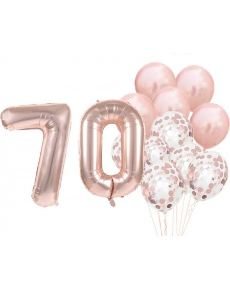 Balloons 70th Birthday Decorations Party Supplies-70th Birthday Balloons Rose Gold-Number 70 Mylar Balloon-Latex Balloon Deco...