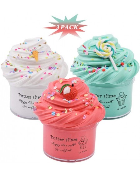 Favors 3 Pack Cup Cake Slime Kits-Super Soft-Stretchy and Non Sticky Sensory-Stress Relief Toys-DIY Educational Game for Kids...