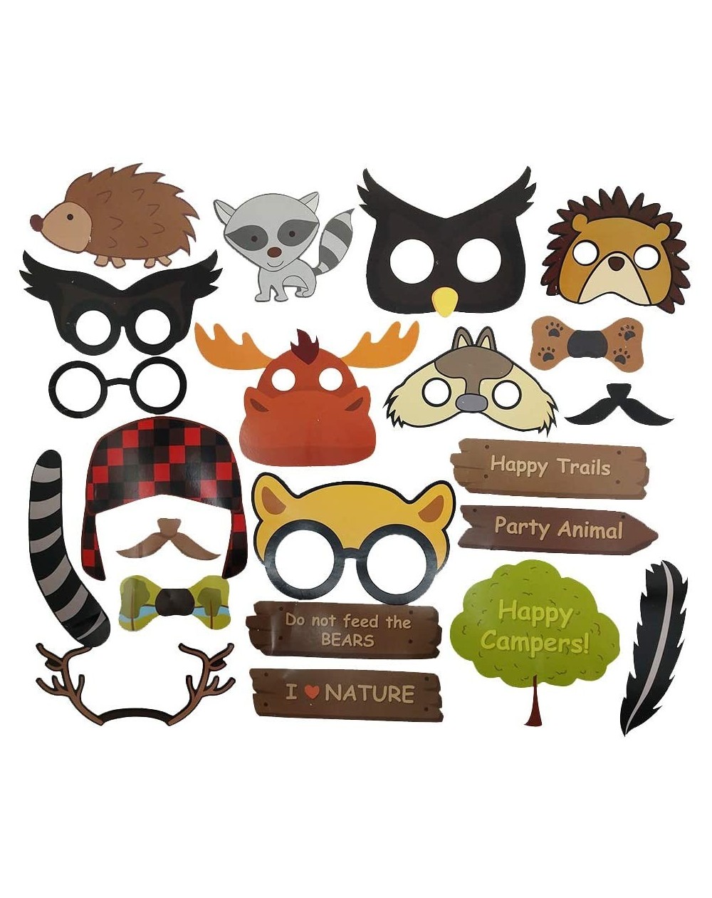 Photobooth Props Woodland Animals Photo Props (32 Pieces) for Photo Booths- Kids Birthdays- Woodland Animals Parties and More...