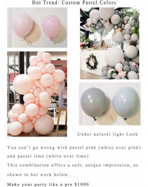 Banners & Garlands Balloon Arch & Garland Kit Double-Stuffed 5"-18" Pastels Pink Gray Rose Gold Confetti Balloons Bulk 16ft f...