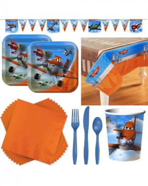 Party Packs Disney Planes Birthday Party Supplies Dinnerware Bundle with Plates- Napkins- Table Cover- Cups- Cutlery & Banner...